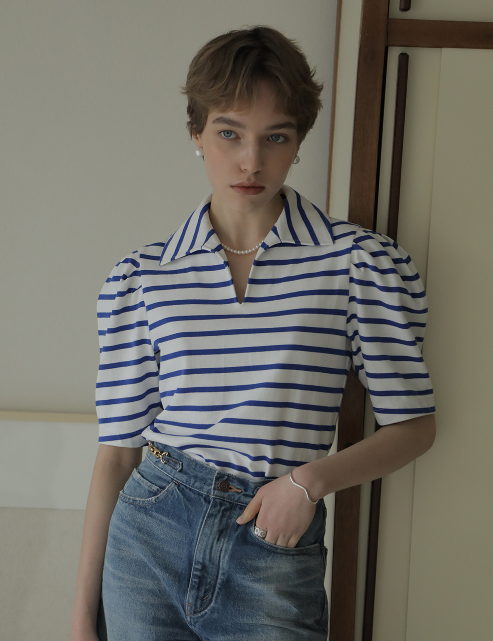 Deauville Stripe Polo Shirt_Blue