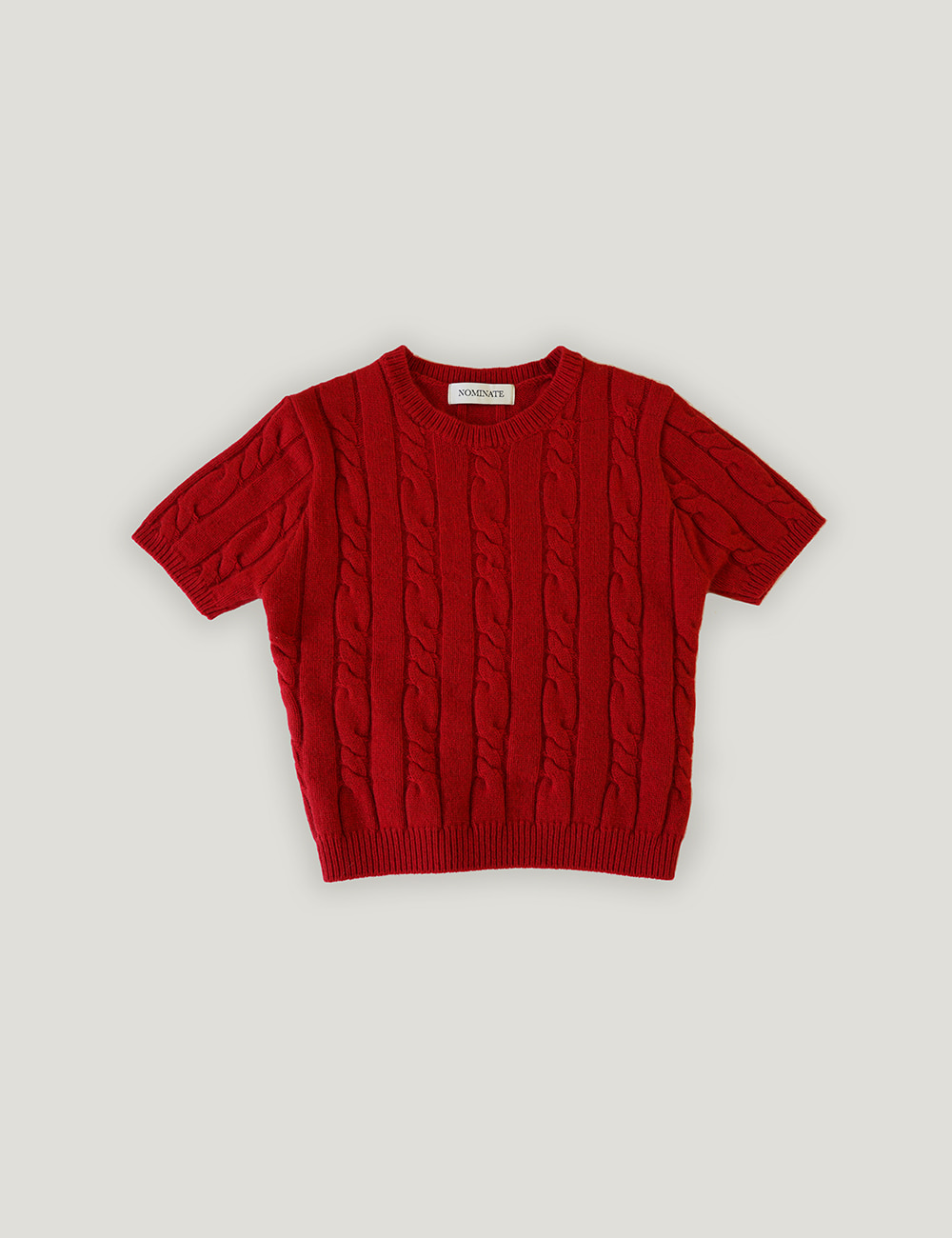 Cable Knit Half Sleeves (Tomato)