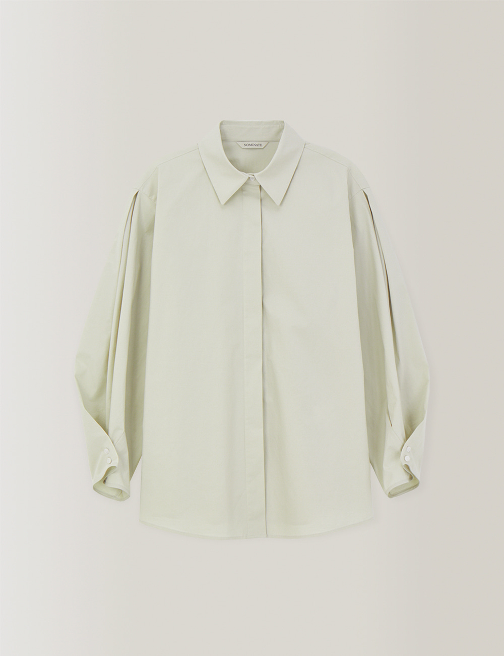 Pleats Sleeve Shirts (Light Mint)