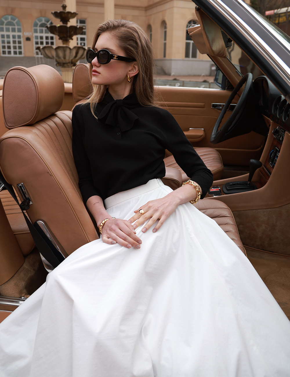 Hepburn Full Skirt (White)